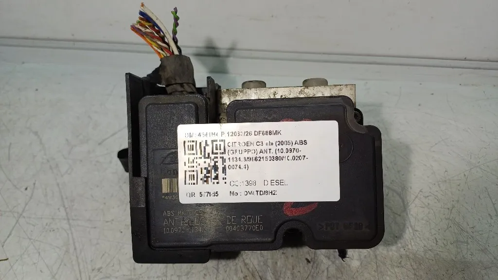 ABS CITROEN C3 1° Serie 10.0970-1134.3/9662150380/10.0207-0074.4 DV4TD/8HZ diesel 1398 (02>05)