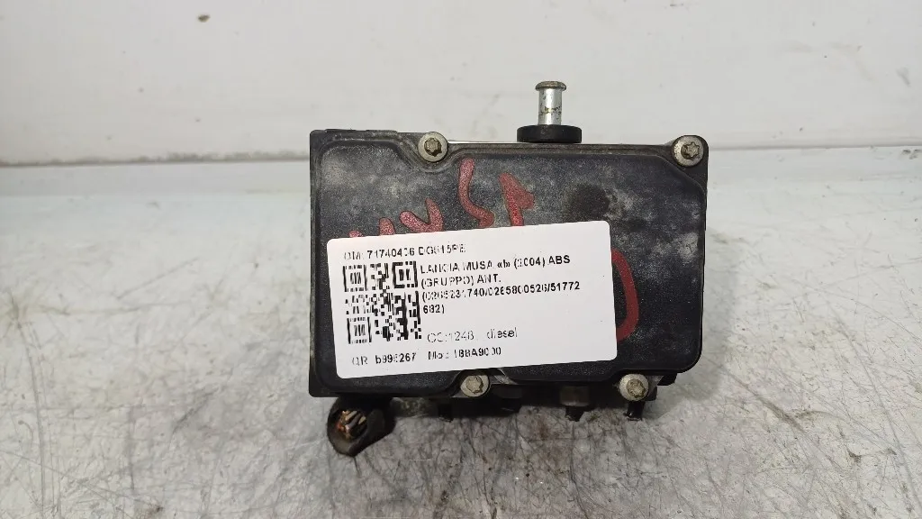 CENTRALINA ABS LANCIA Musa 1° Serie 0265231740/0265800526/51772682 188A9000 diesel 1248 (04>07)