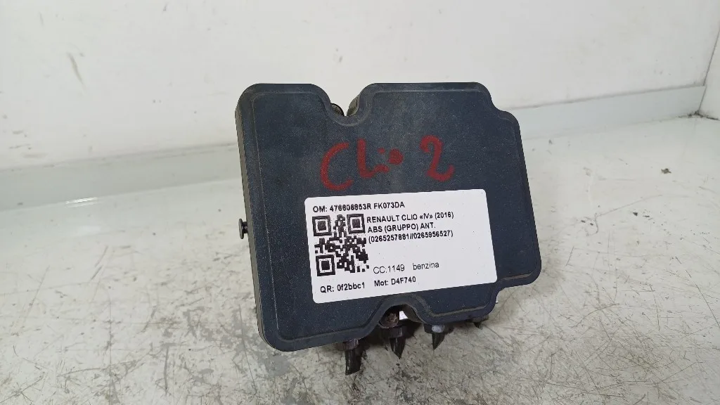 CENTRALINA ABS RENAULT Clio Serie IV 0265257881//0265956527 D4F740 benzina 1149 (12>19)
