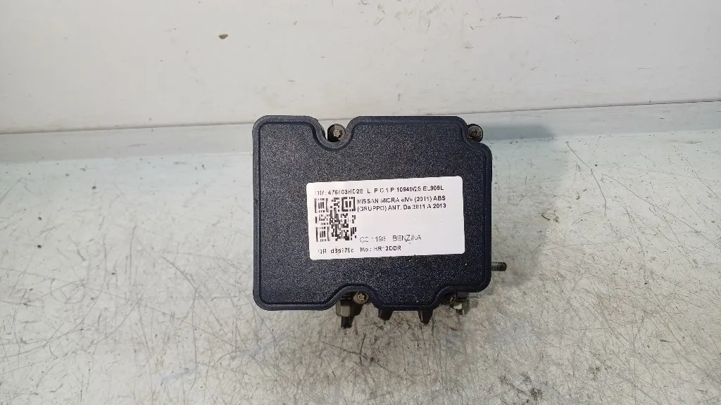 CENTRALINA ABS NISSAN Micra 7° Serie 476603HD2B HR12DDR benzina 1198 (10>16)