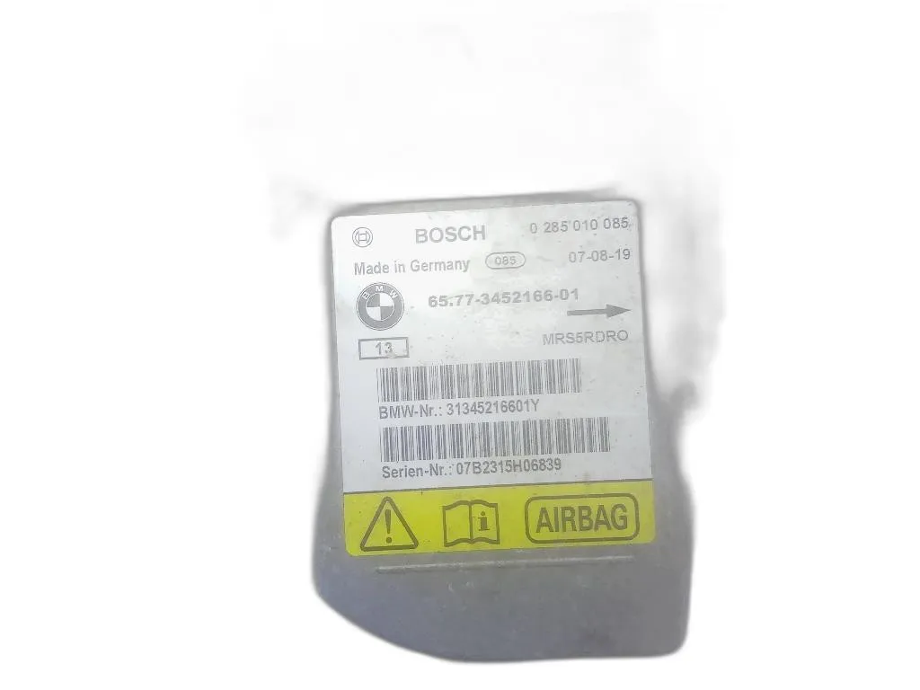 CENTRALINA AIRBAG con codice 0285010085 6577-3452166-01 da BMW X3 1° Serie (04>10)