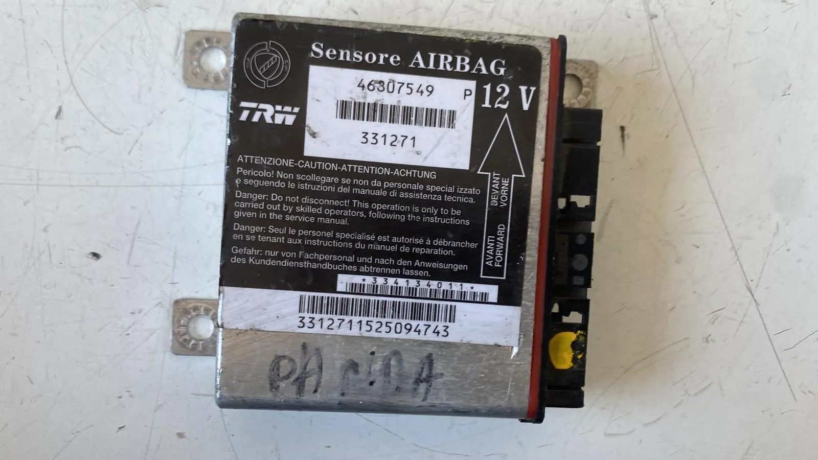 CENTRALINA AIRBAG con codice 46307549 da FIAT Panda 2° Serie (03>10)