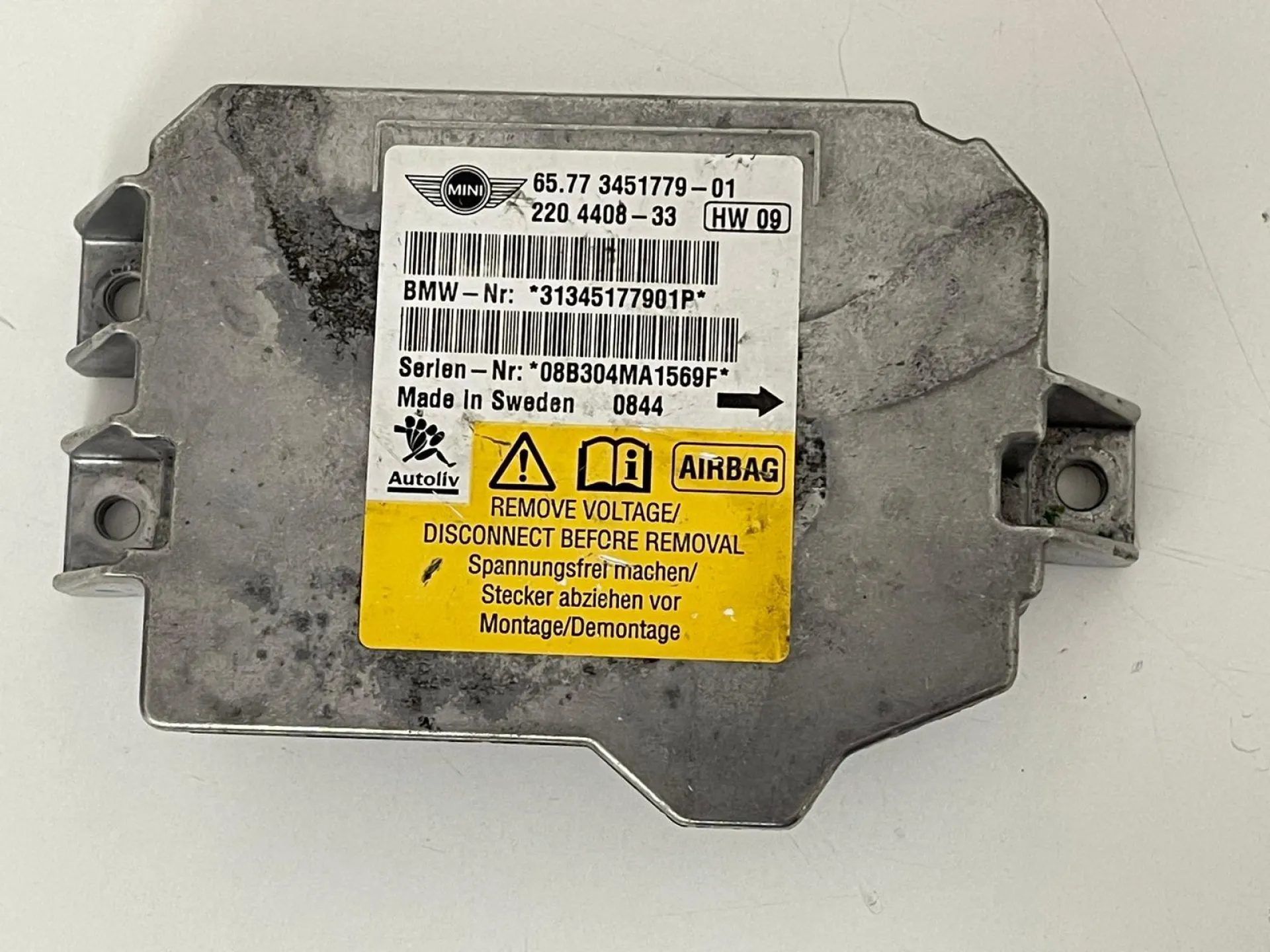 CENTRALINA AIRBAG con codice 65.77 3451779-01 da MINI Cooper 2° Serie (06>13)