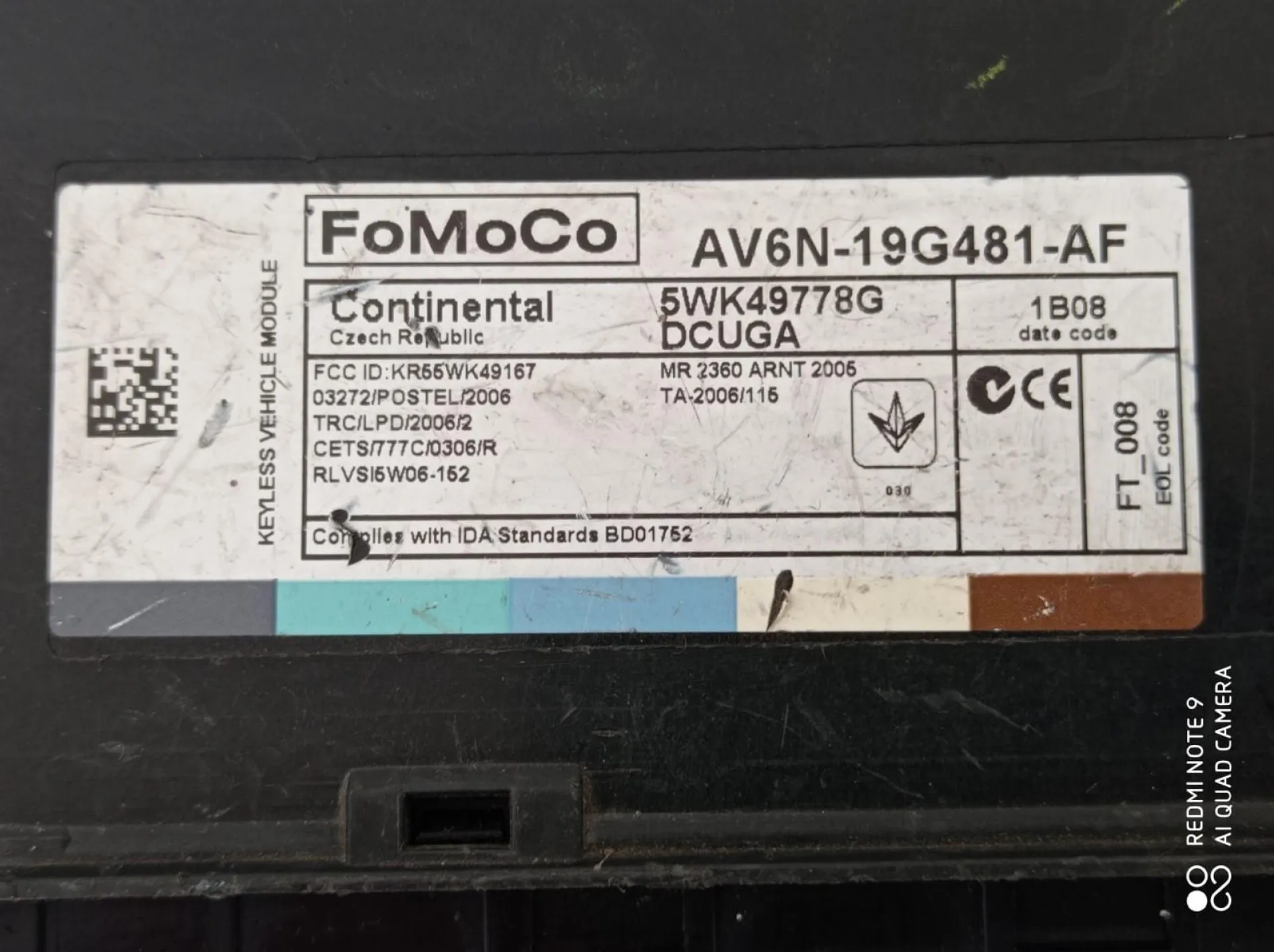CENTRALINA CHIUSURA CENTRALIZZATA con codice AV6N-19G481-AF da FORD Focus Berlina 5° Serie Diesel 1600 (11>14)