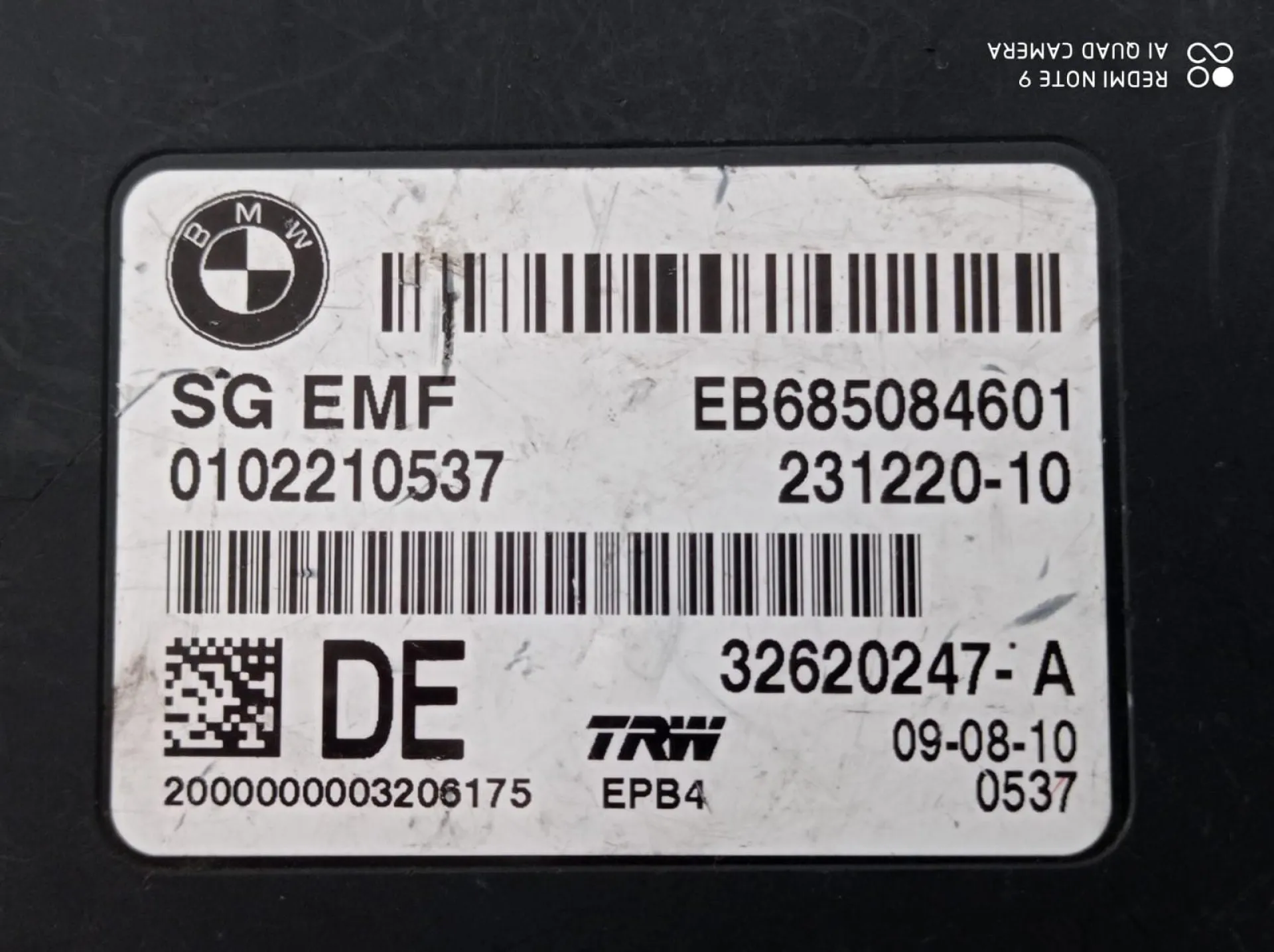 CENTRALINA FRENO STAZIONAMENTO con codice EB685084601 da BMW X3 2° Serie Diesel 2000 (10>)