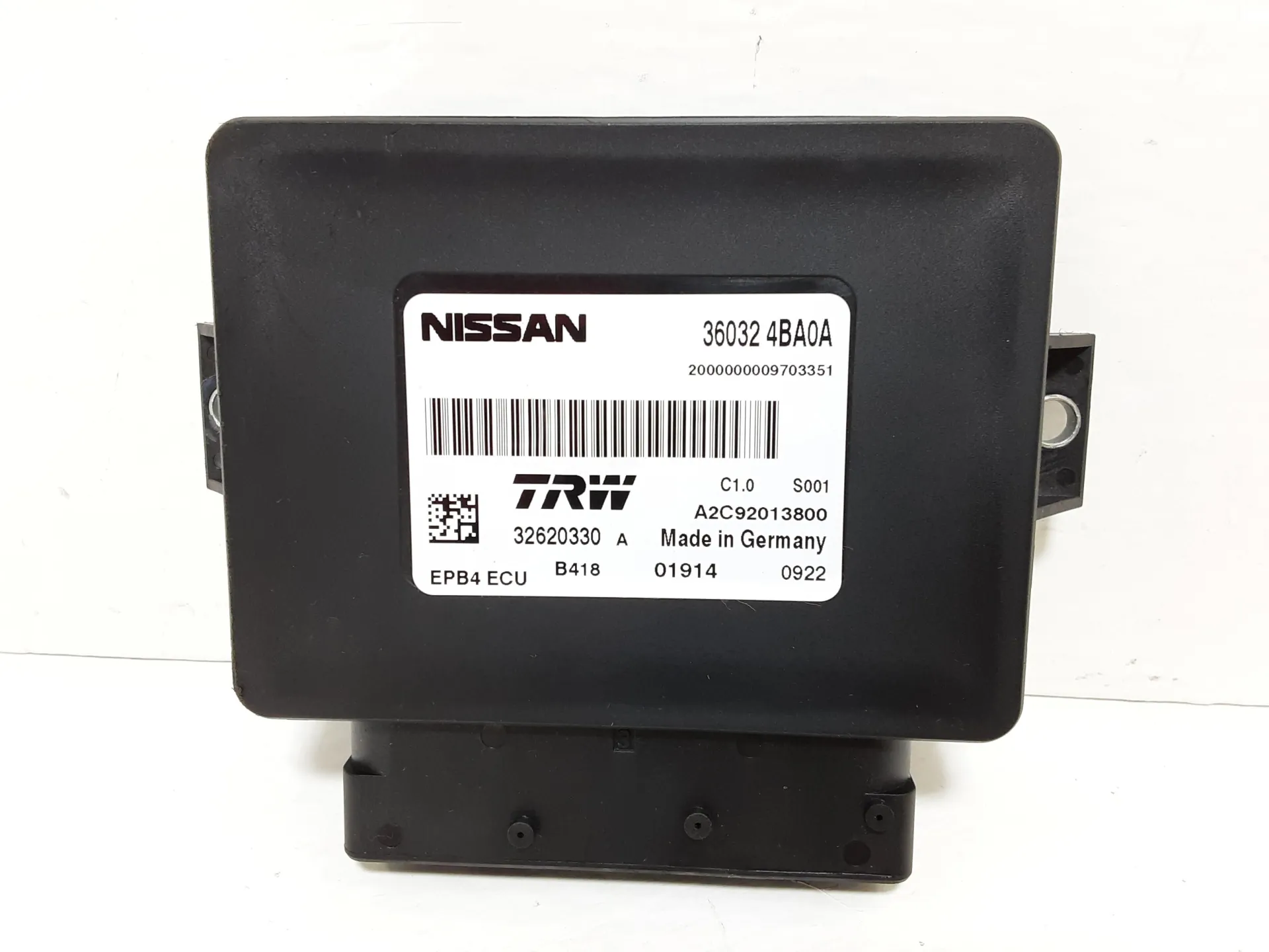 CENTRALINA FRENO STAZIONAMENTO con codice 360324BA0A da NISSAN Qashqai Serie con codice motore K9K/K9K 636, K9K 646 636, con codice motore K9K/K9K 636, K9K 646 646 Diesel 1500 (14>)
