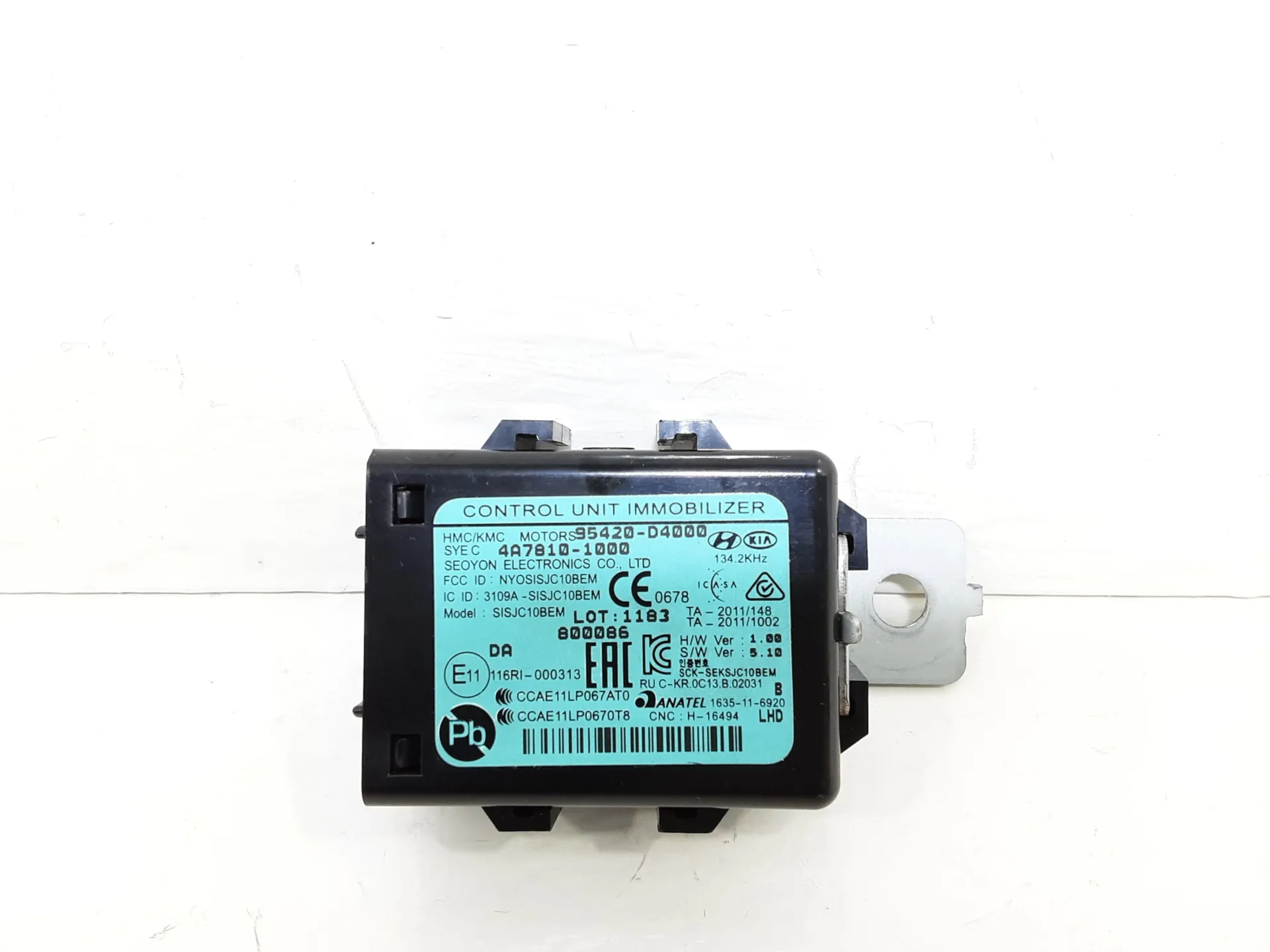 CENTRALINA IMMOBILIZER con codice 95420D4000 da KIA Picanto Serie con codice motore G3LA/G3LA, G3LD, G3LD Benzina 1000 (17>)