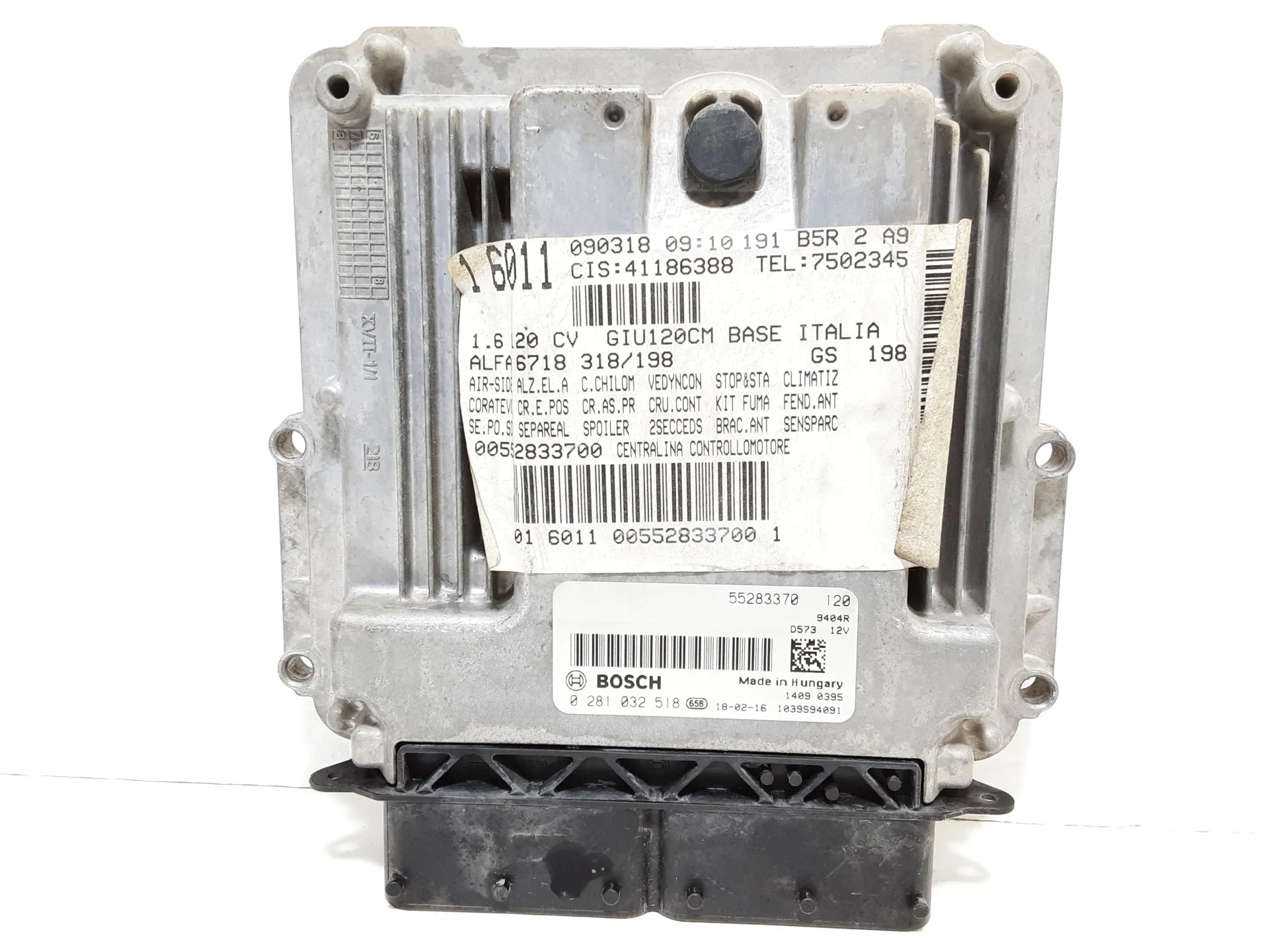 CENTRALINA MOTORE con codice 55283370 da ALFA ROMEO Giulietta Serie (940_) Diesel 1600 (13>)