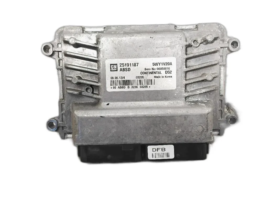 CENTRALINA MOTORE con codice 25191187 5WY1V20A da CHEVROLET Spark 2° Serie B10D1 benzina 995 (12>)