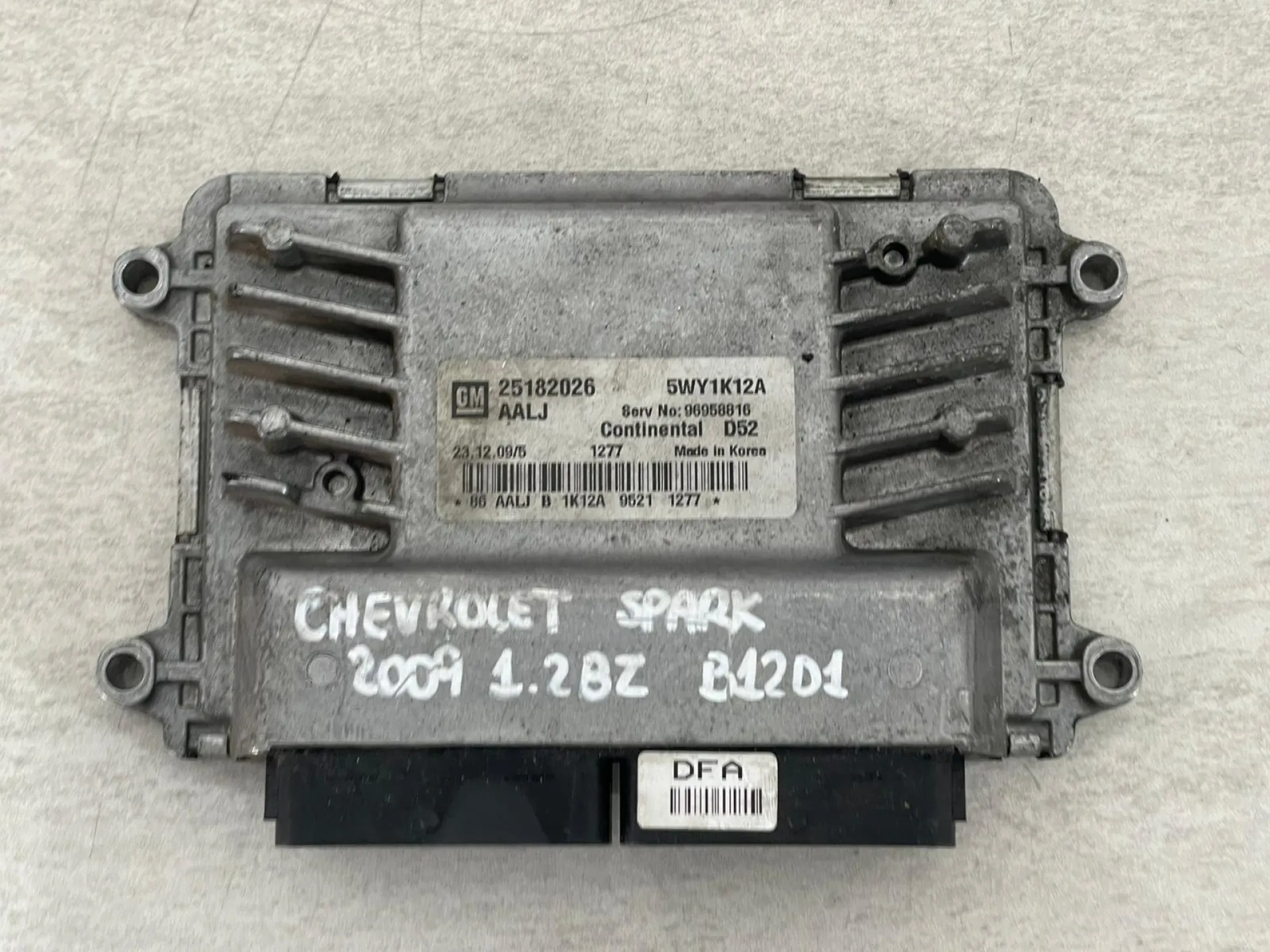 CENTRALINA MOTORE con codice 95211277 da 96958816 CHEVROLET Spark 2° Serie con codice motore B10D1 Benzina 1200