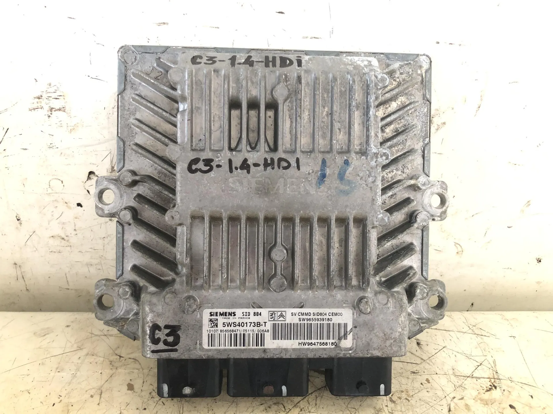 CENTRALINA MOTORE CITROEN C3 1° Serie 9655939180 / 5WS40173BT 8HX (DV4TD), con codice motore 8HZ (DV4TD) Diesel 1400 (02>05)