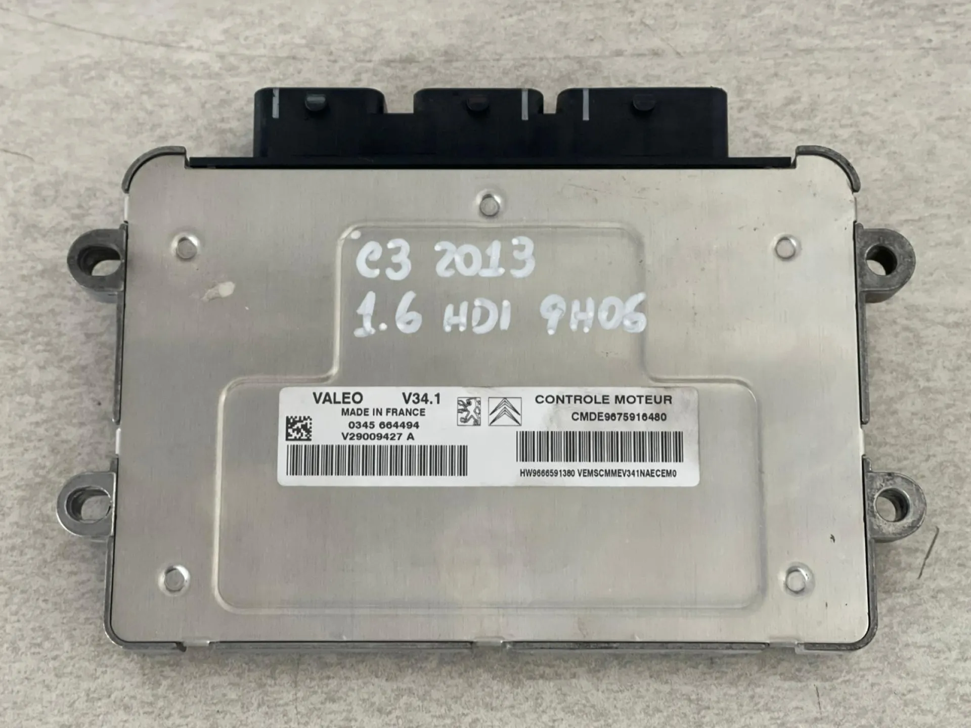 CENTRALINA MOTORE con codice 9675916480 da CITROEN C3 Serie Diesel 1600 (09>15)