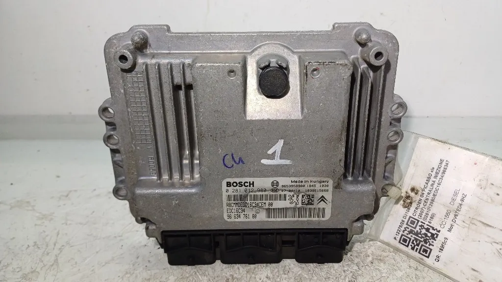 CENTRALINA MOTORE CITROEN C4 Picasso Mk1 0281012980/EDC16C34/9663476180 DV6TED4-9HZ diesel 1560 (06>13)