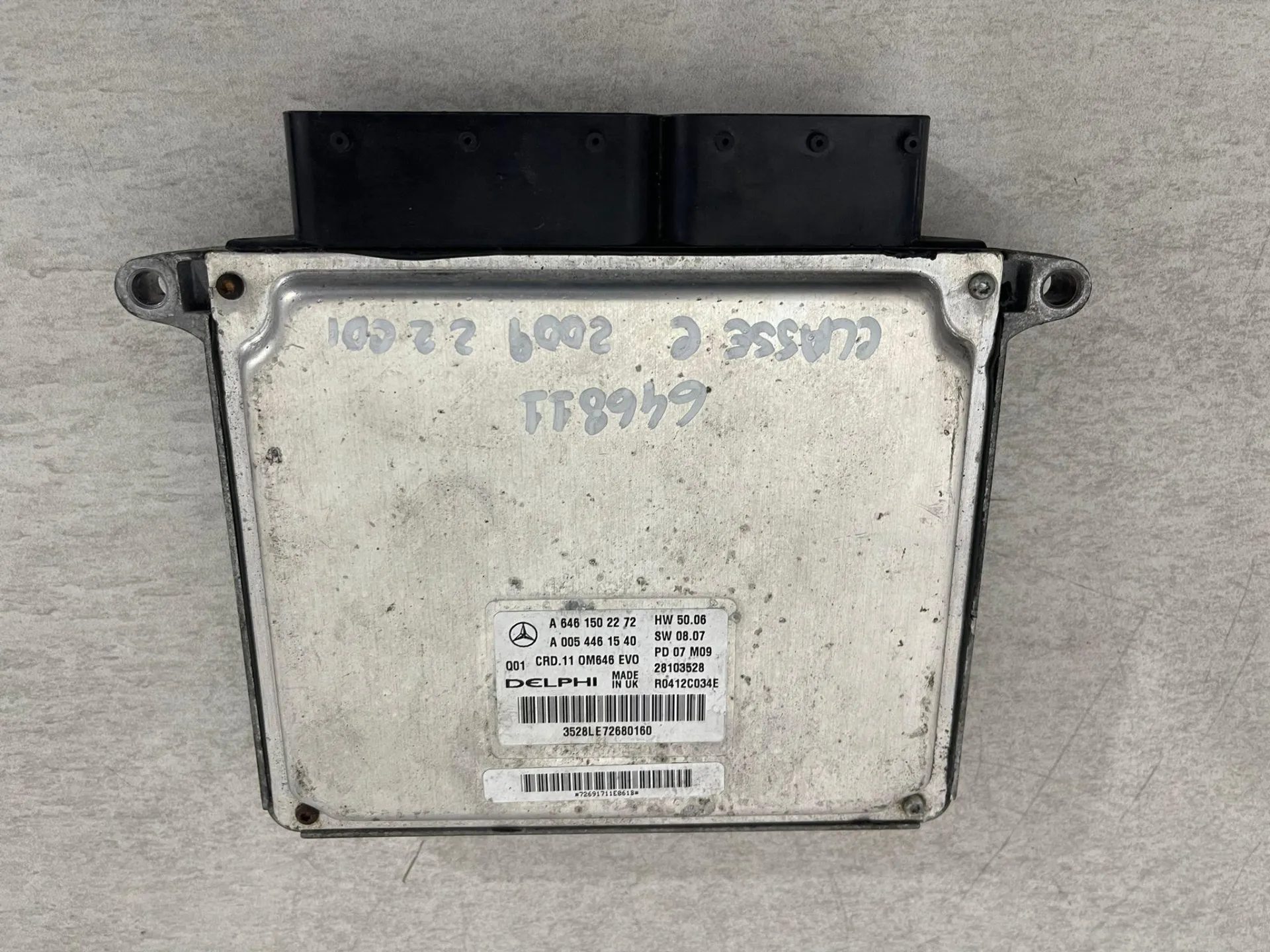 CENTRALINA MOTORE con codice A6461502272 da A2711500391 MERCEDES Classe C Berlina W204 con codice motore 646811 Diesel 2200