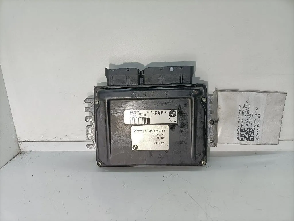 CENTRALINA MOTORE con codice 1214-7542310-01/S118012003B da MINI Cooper 1° Serie W10B16A benzina 1598 (00>06)