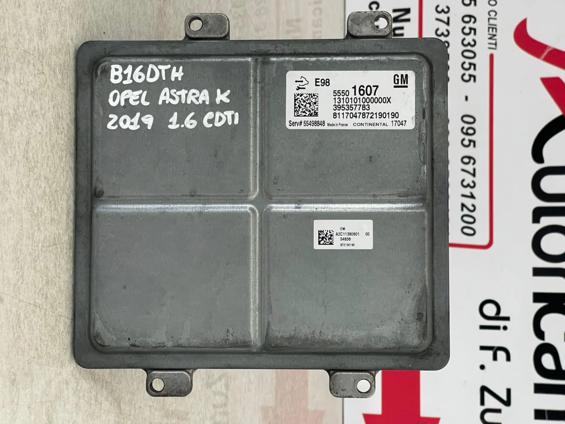 CENTRALINA MOTORE con codice 55501607 da OPEL Astra K Sports Tourer Diesel 1600 (15>22)