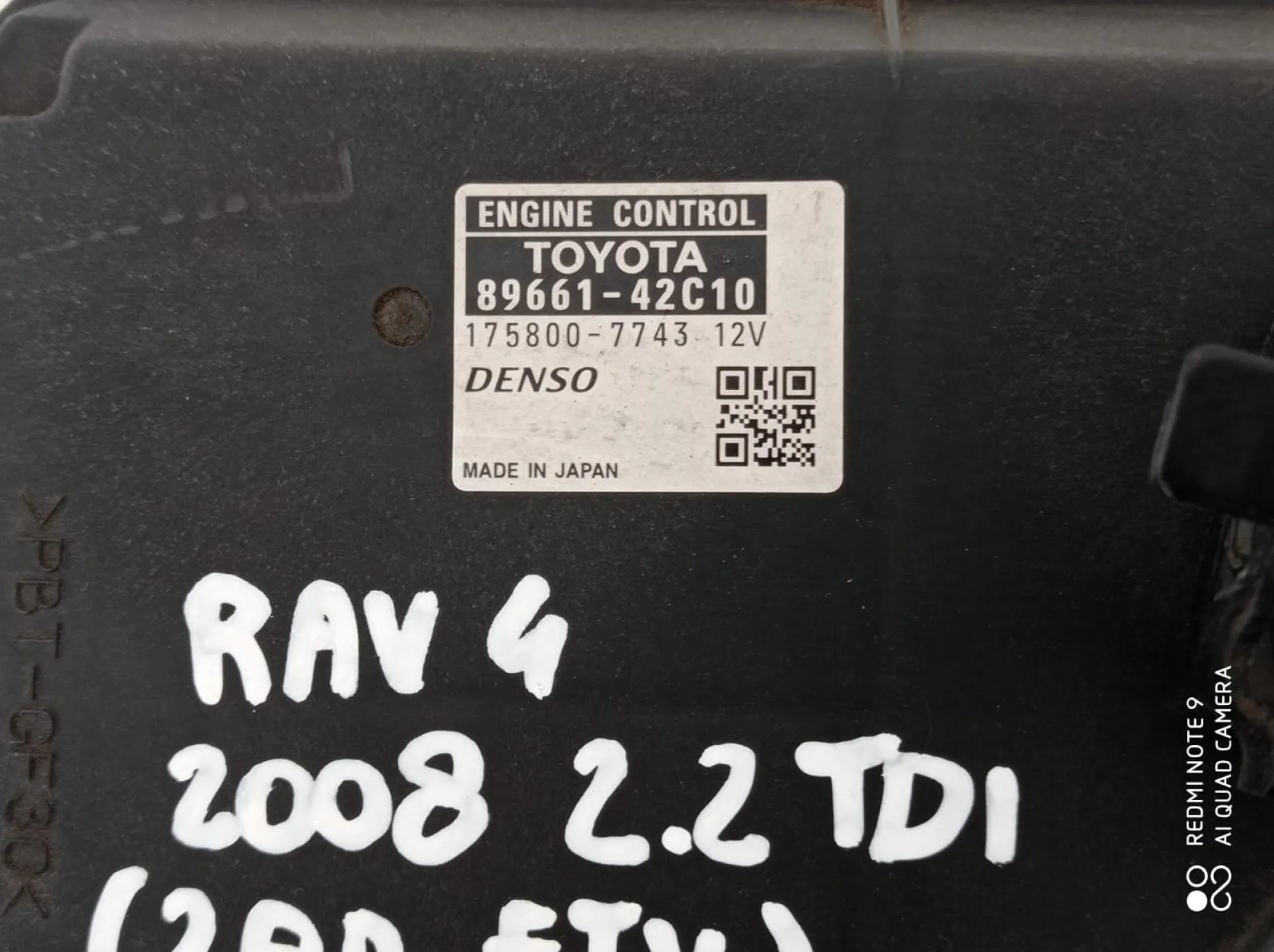 CENTRALINA MOTORE con codice 89661-42C10 da TOYOTA Rav4 4° Serie Diesel 2200 (05>09)