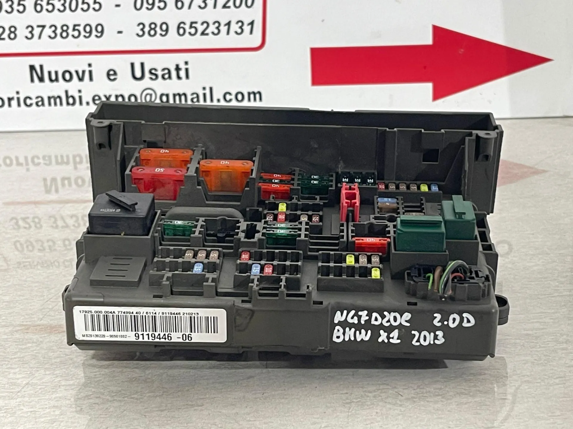 CENTRALINA PORTA FUSIBILI con codice 9119446-06 da 9119446 BMW X1 Serie (E84) con codice motore N47D20C Diesel 2000