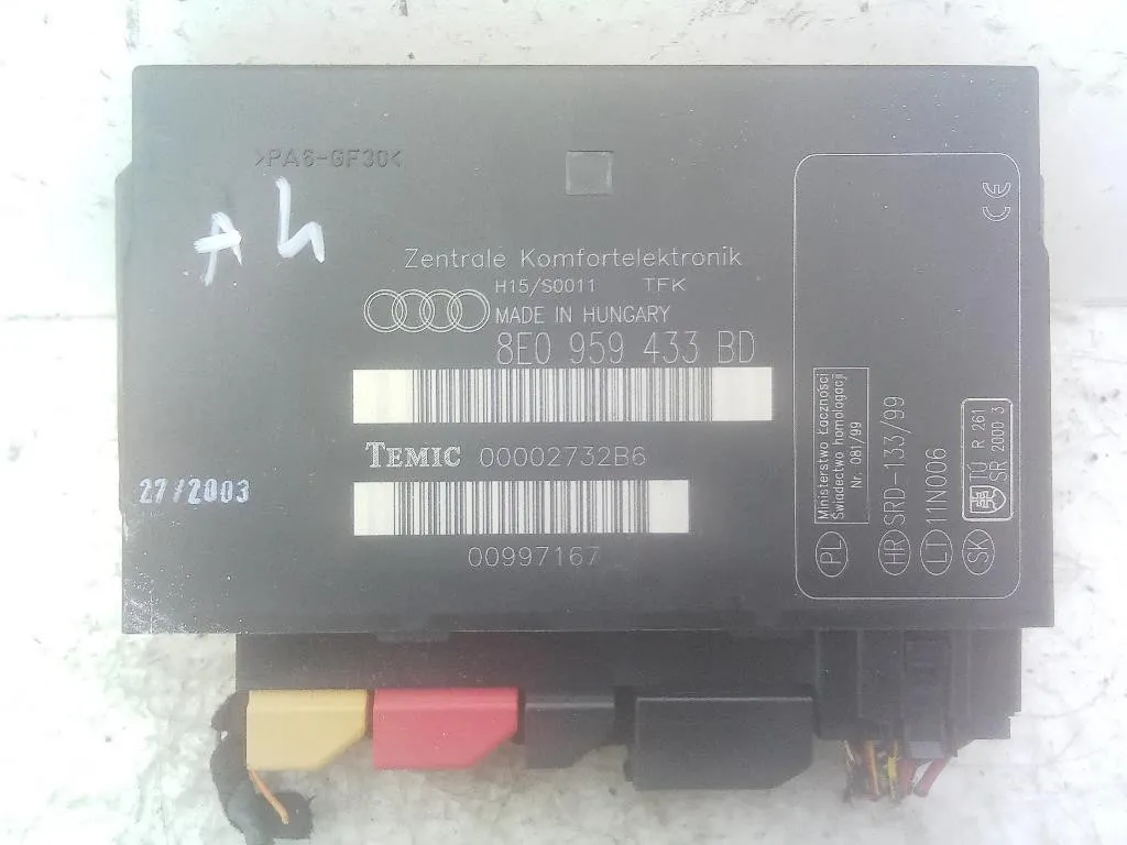 CENTRALINA SAM con codice 8E0959433BD da AUDI A4 Berlina (8E) AVF diesel 1896 (00>04)