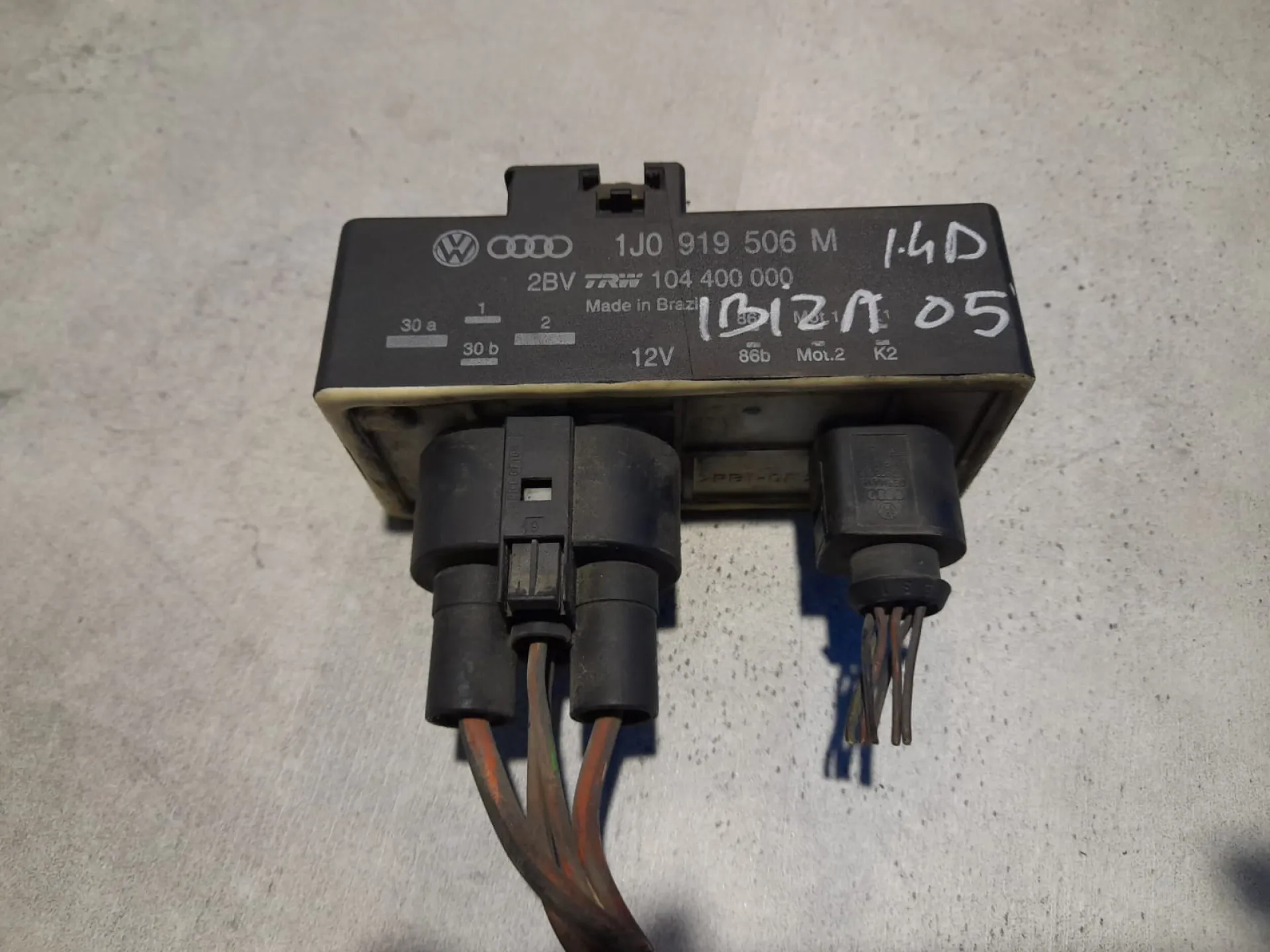 Centralina ventola radiatore Seat Ibiza 1.4 D del 2005 CODICE RICAMBIO : 1J0919506M
