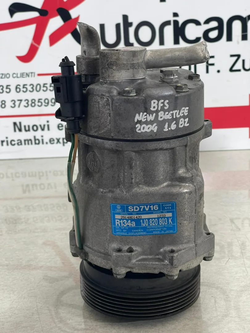 COMPRESSORE A/C con codice 1J0820803K da 7M3820803BX VOLKSWAGEN New Beetle 1° Serie con codice motore BFS Benzina 1600