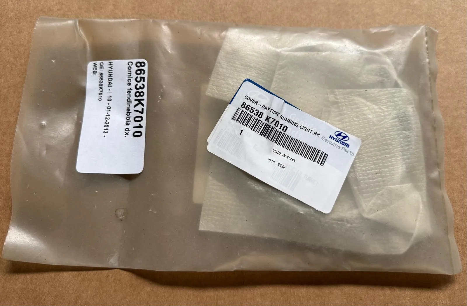 Cornice fendinebbia dx. HYUNDAI - i 10 - 01-12-2013 - CODICE/I: OE 86538K7010