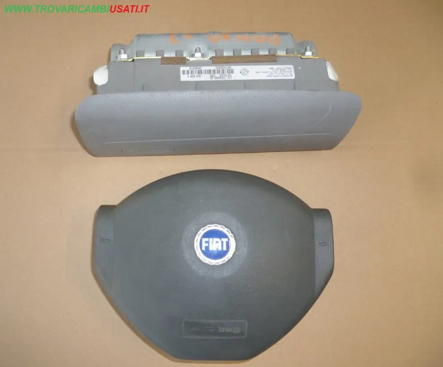 DISPOSITIVO AIR-BAG lato guida (Fino al 08/2009) KIT VOLANTE STEMMA BLU SP.VERDE / PASS. CHIARO SP.VERDE FIAT PANDA (169-2Q/3U/0X)