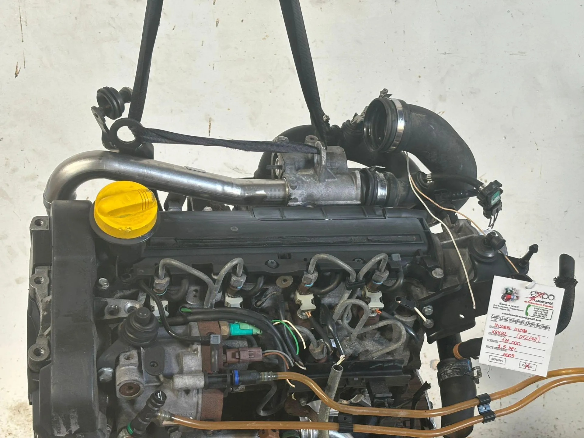 MOTORE COMPLETO con codice con codice motore K9K B2/K9K B2 da NISSAN Micra 6° Serie Diesel 1500 (07>10)