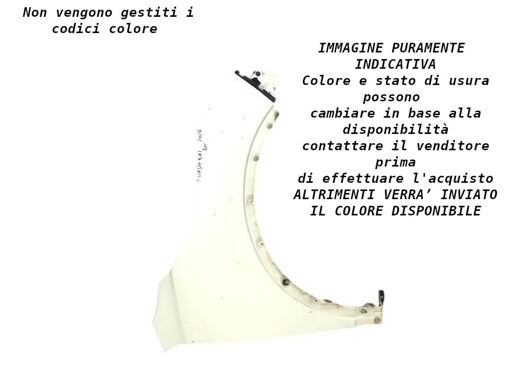 PARAFANGO ANTERIORE DESTRO NISSAN Qashqai Serie F31004EAMB K9K 636, K9K 646 (14>)