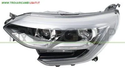 PROIETTORE DESTRO H7+H7-ELETTRICO-SENZA MOTORE-CON LUCE DIURNA-BORDO NERO-LED