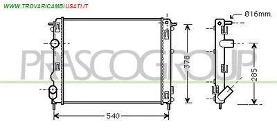 RADIATORE NISSAN - KUBISTAR - 2003 > 2009, RENAULT - KANGOO - 1997 > 2001 CODICE/I: DS917R005 OE 7700430784
