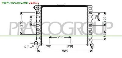 RADIATORE ALFA ROMEO - 156 I - 1997 - 2000 CODICE/I: AA080R004 OE 60663070