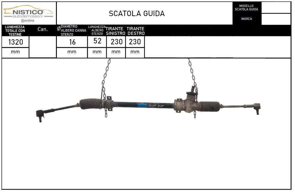 SCATOLA DELLO STERZO con codice 4850086G50 da SUZUKI Ignis 2° Serie con codice motore M13A/M13A Diesel 1300 (03>09)