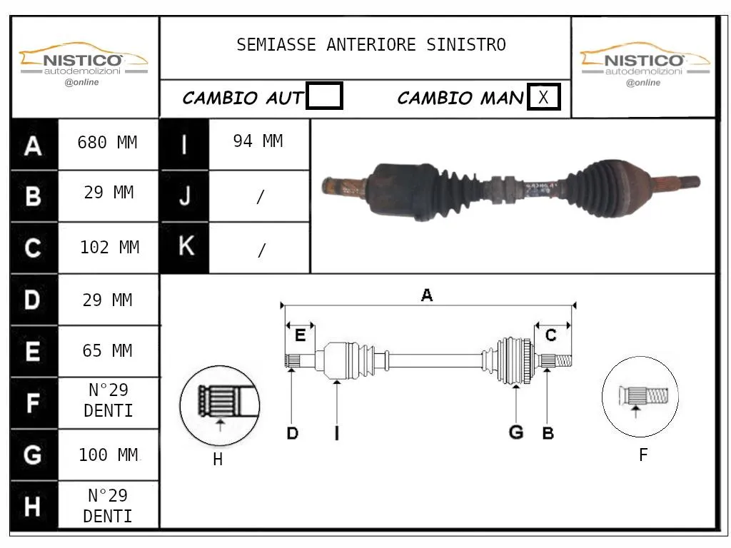 SEMIASSE ANTERIORE SINISTRO con codice 39101JD74B da NISSAN Qashqai 2° Serie (10>13)
