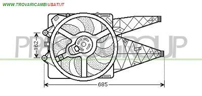 VENTOLA ALFA ROMEO - MITO - 2008 >, FIAT - GRANDE PUNTO - 2005 > 2011, FIAT - GRANDE PUNTO EVO - 2009 > 2013, FIAT - GRANDE PUNTO EVO VAN - 2010 > 2012, FIAT... CODICE/I: FT342F009 OE 51817559