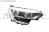 PROIETTORE DESTRO H7+H7-ELETTRICO-SENZA MOTORE-CON LUCE DIURNA-BORDO CROMATO-LED